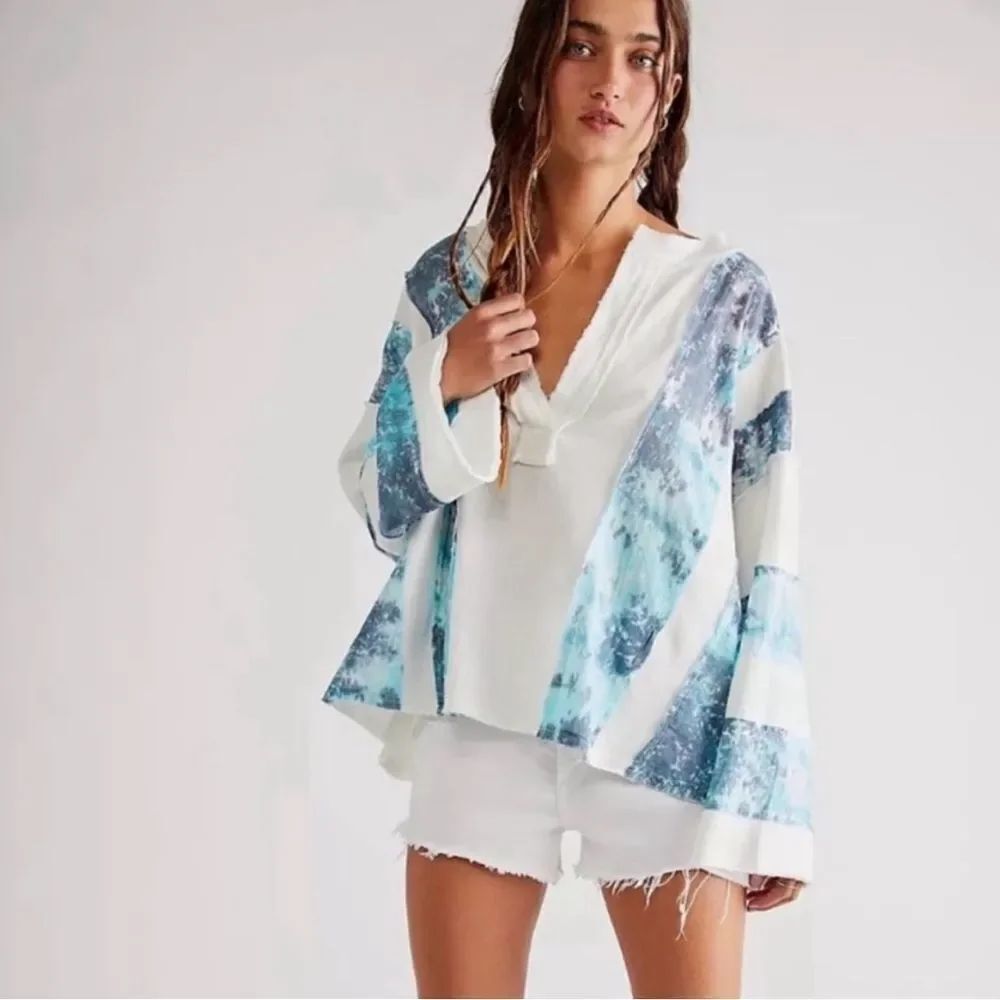 FREE PEOPLE WE THE FREE TIDAL WAVE TEE TUNIC TOP